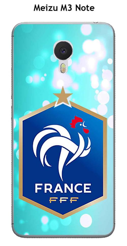 Coque TPU gel souple Meizu M3 Note design Foot France fond bleu
