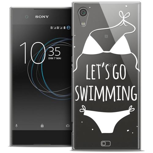 Caseink - Coque Housse Etui Sony Xperia XA1 (5 ) [Crystal Rigide HD Collection Summer Design Let s Go Swim - Souple - Ultra Fin - Imprimé en France]