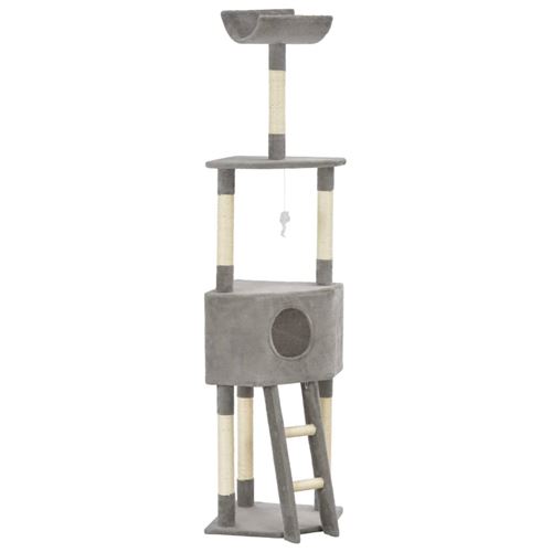 vidaXL Arbre à chat avec griffoir en sisal Gris 180 cm