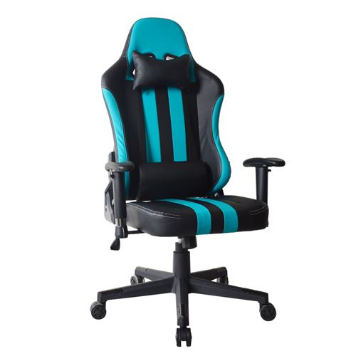 Chaise de bureau racing gaming gaming style high design Thomas noir bleu