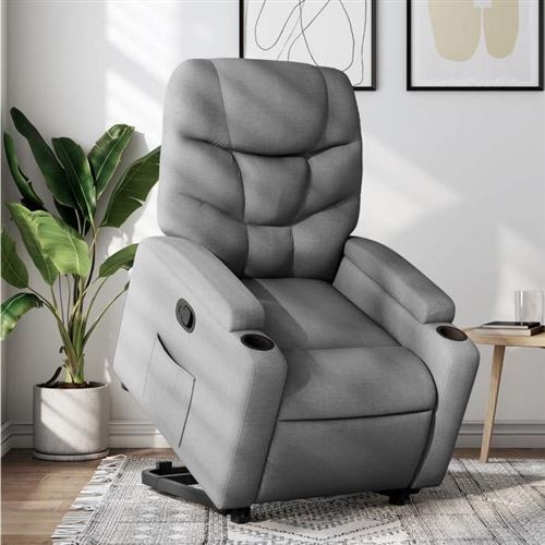 Non Communiqué Gris Vidaxl Fauteuil De Relaxation Inclinable Tissu Clair