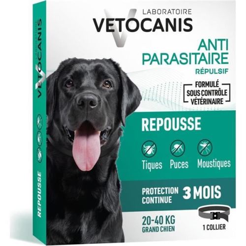 Comparer les prix de Collier antipuces VETOCANIS Répulsif pour grand Chien