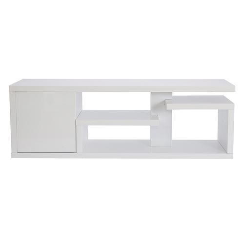 Miliboo Meuble TV design laqué blanc brillant L150 cm HALTON