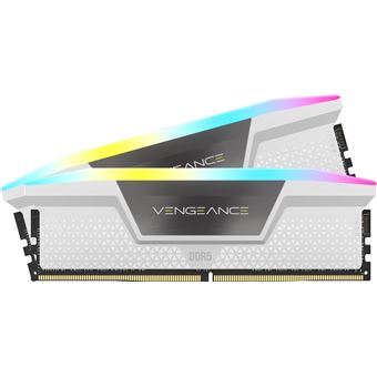 CORSAIR Vengeance RGB - DDR5 - kit - 32 Go: 2 x 16 Go - DIMM 288 broches - 5200 MHz / PC5-41600 - CL40 - 1.25 V - blanc - 1