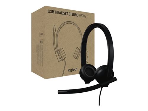 Logitech H570e - Headset - op oor - met bekabeling - USB-A - gecertificeerd voor Microsoft Teams