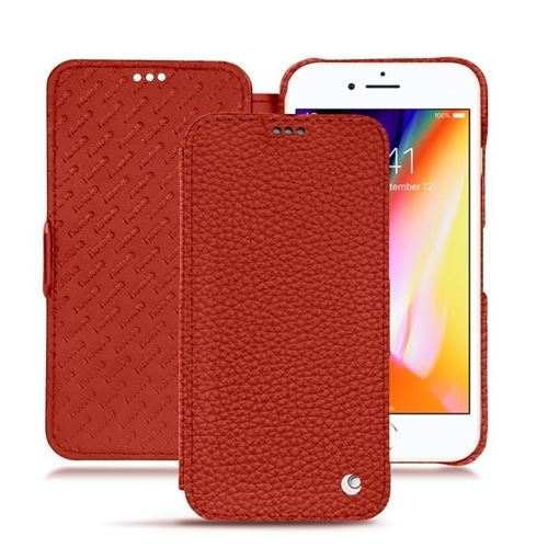 Housse cuir pour iPhone 8 - Rabat horizontal - Cuir Ambition - Doré - NOREVE