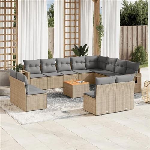Non Communiqué Gris Salon De Jardin Modulable Vidaxl Resine 12 Personnes 13 Pieces