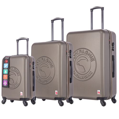 Ensemble de 3 valises à roulettes gris Compagnie De Californie cc-t366 grey
