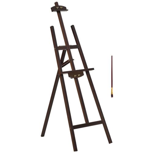 HOMCOM Kiefernholz-Atelierstaffelei höhenverstellbar 51,5L x 71,5B x 134,5H cm Neigungswinkel bis 90°   Aosom
