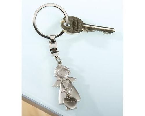 Porte-clés en métal Guild Guardian Angel argent mat ajouté Coeur 50992