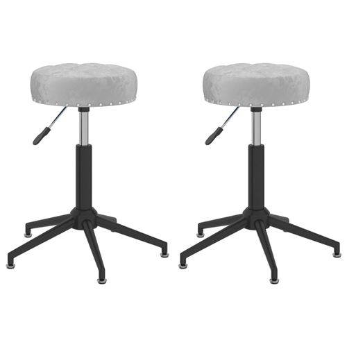 vidaXL Chaises pivotantes à dîner 2 pcs Gris Velours