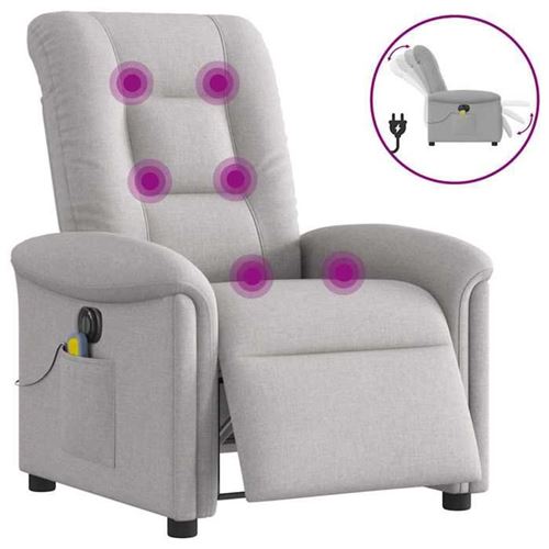 VIDAXL - Fauteuil de relaxation - Électrique - Massage - Gris - Image 2