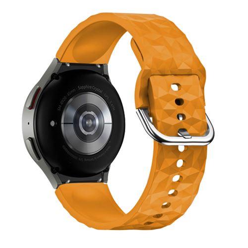 Bracelet pour Galaxy Watch 5 / 5 Pro / 4 Silicone Texturé Losange Avizar Jaune