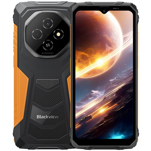 Blackview FORT 1 Téléphone Portable Incassable 6.56 12Go+128Go 10000mAh Smartphone Android 15 NFC Dual SIM GPS - Orange