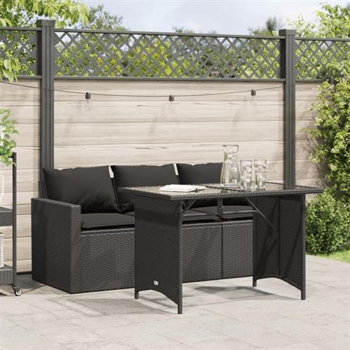 Non Communiqué Noir Vidaxl Ensemble À Manger De Jardin Coussins 2Pcs Résine Tressée, Ensemble De Salle À Manger D'extérieur, Meuble De 366329