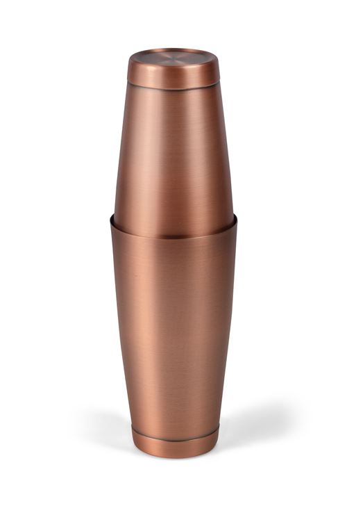 Non Communiqué Cuivre Ensemble Shaker À Cocktail Acier Inoxydable + Verre Pujadas