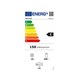 Réfrigérateur 1 porte intégrable à pantographe 126l Whirlpool WBUF011