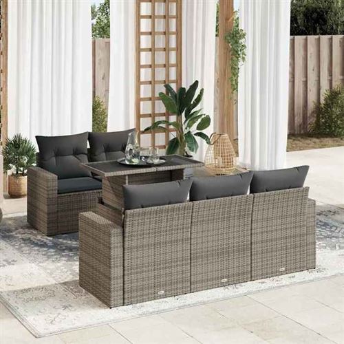 Non Communiqué Gris Salon De Jardin Vidaxl Resine Tressee 6 Pieces X 65.5 X 69 5 Personnes