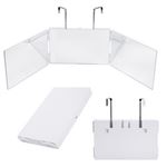 LINFE Miroir 3 Faces Coiffure Rasage, Suspendu RéTractable RéGlable - Blanc