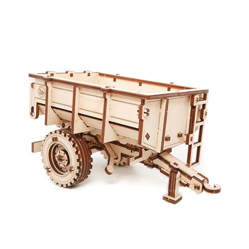 Maquette 3D en bois - Remorque de tracteur 20 cm - Eco Wood Art