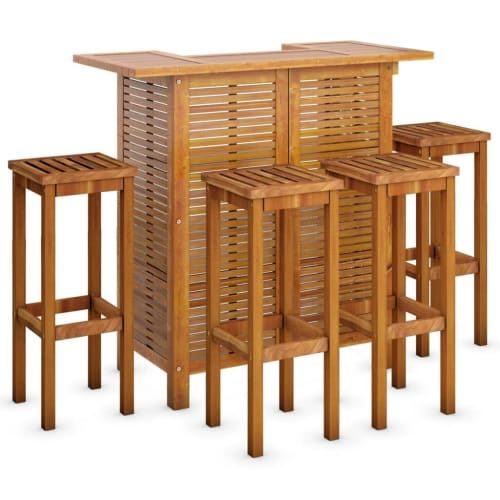 Non Communiqué Salon De Jardin Vidaxl 5Pcs 3115997 Bois D'acacia Massif