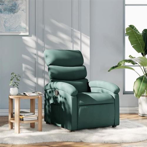vidaXL Fauteuil réglable tissu vert foncé