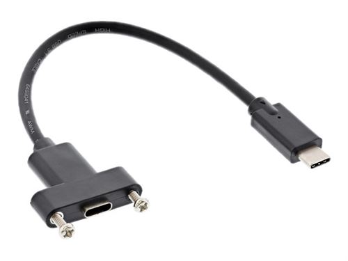 InLine - Câble d'extension USB - USB-C (M) pour USB-C (F) - USB 3.1 Gen 1 - 20 cm - noir
