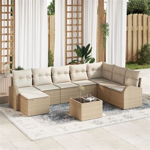 VIDAXL - Salon de jardin - 9 pièces - Marron - Image 2