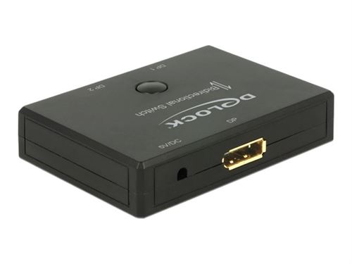 Non Communiqué Noir Delock Displayport 2 - 1 Switch Bidirectional 4K 60 Hz - Commutateur Vidéo - 2 X Displayport - De Bureau