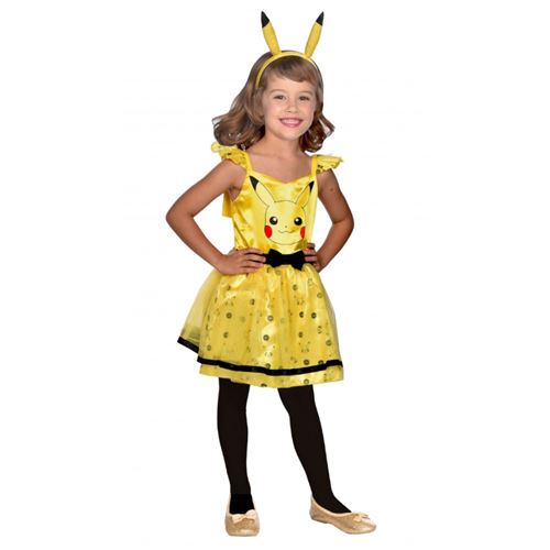 Déguisement Pikachu Pokémon Robe Jaune Fille 4/6 Ans Jaune 9911599 Amscan 4/6 ANS - 9911599 AMSCAN