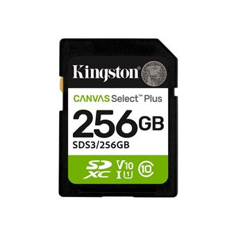 Kingston Canvas Select Plus - Carte mémoire flash - 256 Go - Video Class V10 / UHS-I U1 / Class10 - SDXC UHS-I - 1