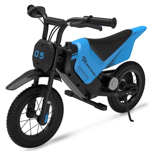 EVERCROSS TECH Moto &eacute;lectrique enfant Bleu, 150W, 2 vitesses 8-16 km/h, pneus tout-terrain 12"", autonomie &agrave; 15 km, id&eacute;al cadeau