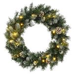 vidaXL Couronne de Noël avec lumières LED Vert 60 cm PVC