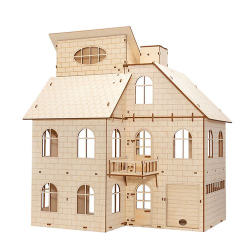 Maquette 3D en bois - Maison de Poupées 54 cm - Maquette - Achat & prix