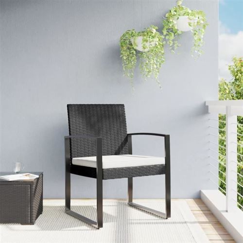 VIDAXL - Chaise de jardin - Rotin - Noir - Lot de 2 - Image 3