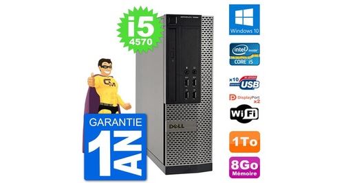 Pc dell optiplex 7020 sff intel i5-4570 ram 8go disque dur 1to windows 10 wifi
