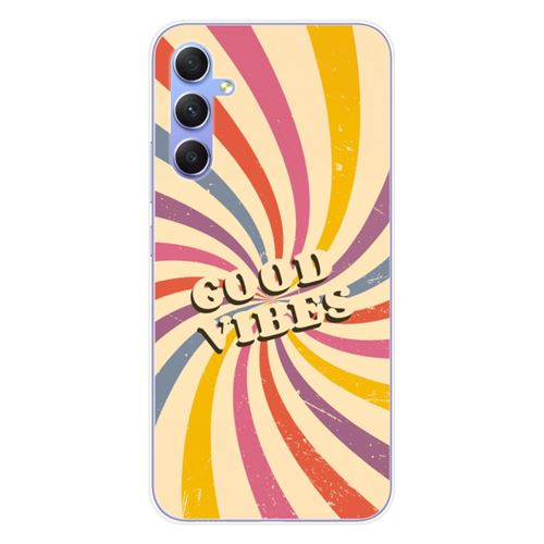 Coque en silicone imprimée compatible Samsung Galaxy A34 5G Good vibes