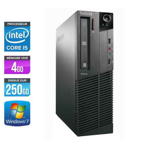 Unité centrale Lenovo ThinkCentre M81 SFF - Noir - Intel Core i5-2400 / 3.10 GHz - RAM 4 Go - HDD 250 Go - DVDRW - Gigabit Ethernet - Windows 7 Profes