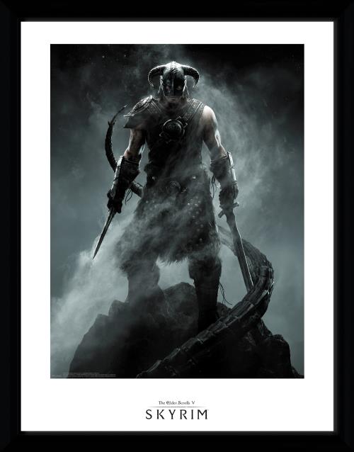 Photographie encadrée Skyrim Dragon Born 30x40 cm