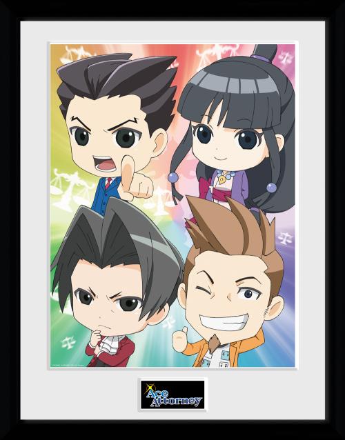 Photographie encadrée Ace Attorney Chibi 30x40 cm