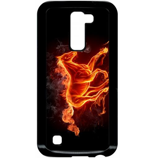Coque lg k10 modele k420n cheval en feu