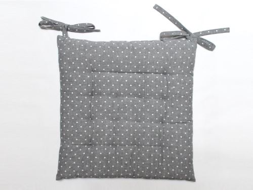 Dessus de chaise capitonné en coton EMILIE gris par Soleil d'ocre