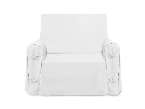 Housse de fauteuil en coton PANAMA blanc