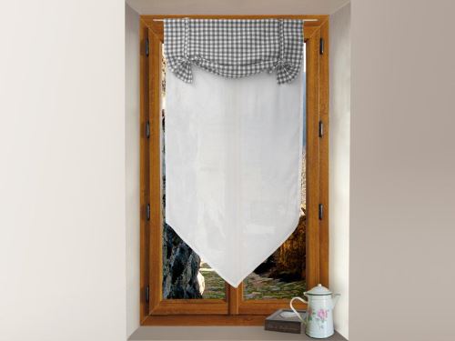 Brise-bise en coton 45x90 cm VICHY Gris