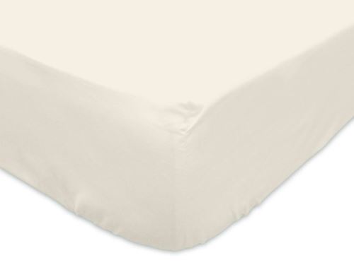 Drap housse 140x200 cm en coton 57 Fils SOLEIL D'OCRE écru