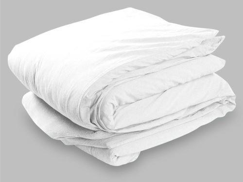 Housse de couette en coton teint lavé 63 Fils, 240x220 cm PALACE neige, par Vent du sud