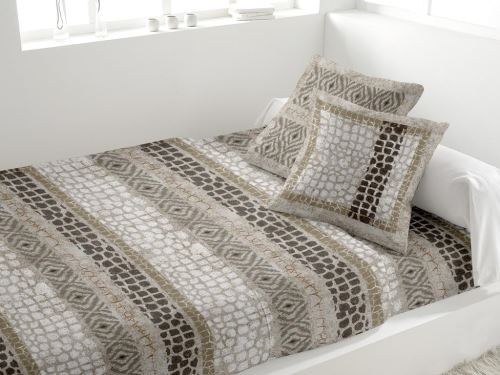 Parure de drap 260X300 en coton 57 Fils NATURE taupe par Soleil d'ocre