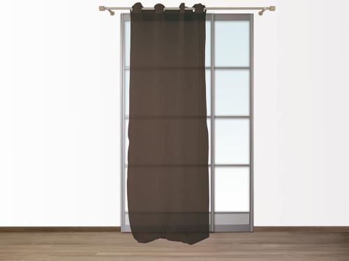Voile à oeillets jacquard NORVEGE taupe, par Soleil d'ocre