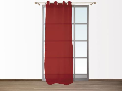 Voile à oeillets jacquard NORVEGE rouge, par Soleil d'ocre