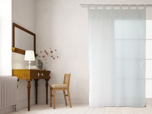 Voile à pattes en lin LEA blanc en 140x240cm